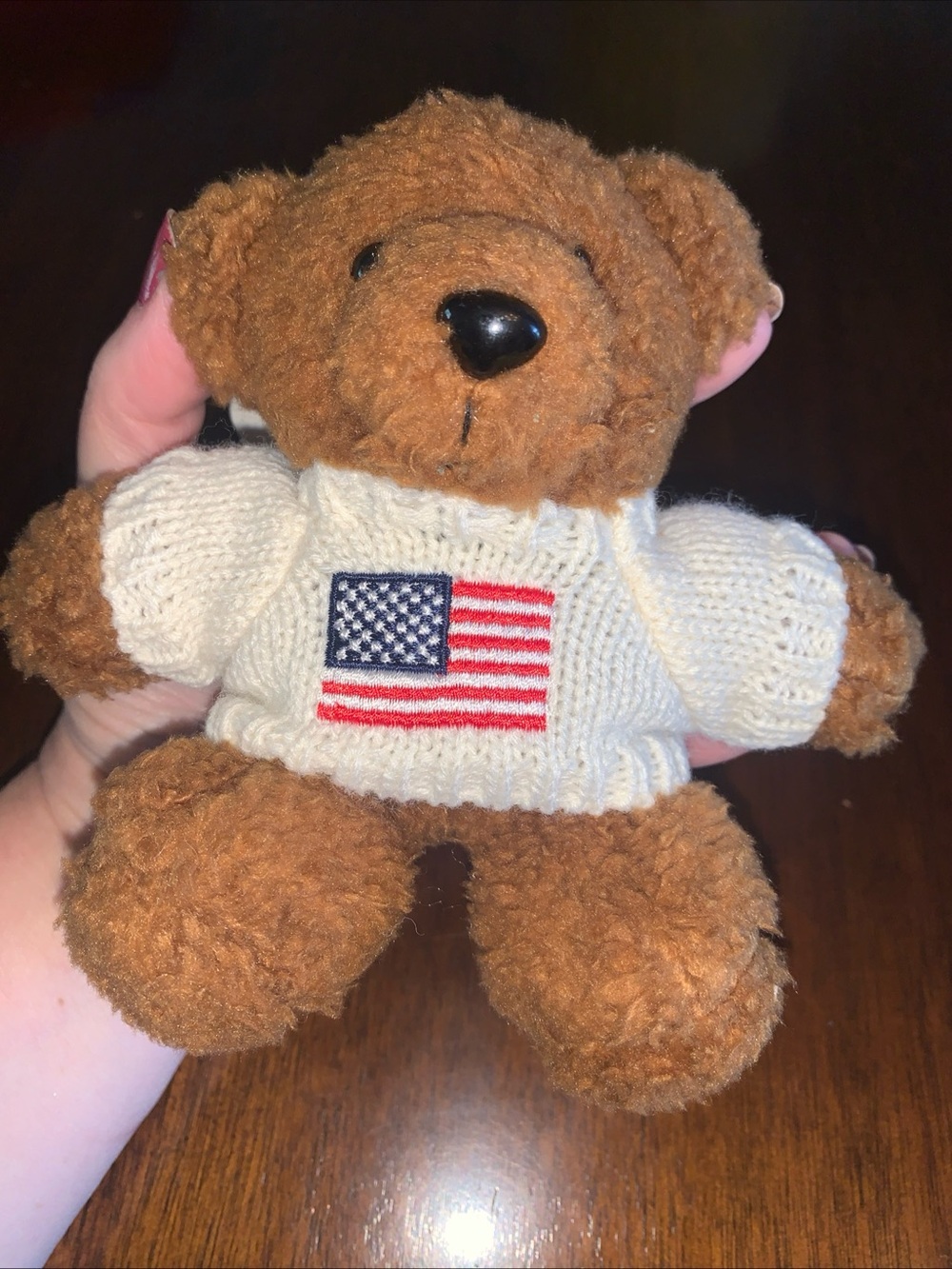 Patriotic Teddy Bear in American Flag Sweater Bag Charm from Natasha NWT - Picture 9 of 9